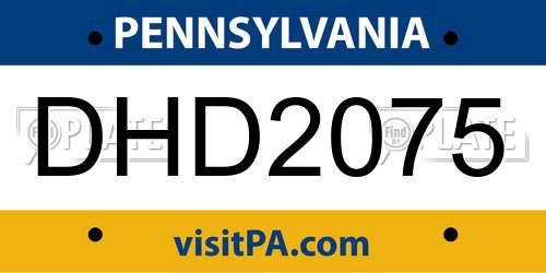 DHD2075 Pennsylvania License Plate