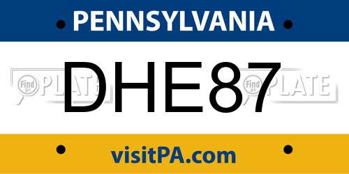 DHE87 Pennsylvania License Plate