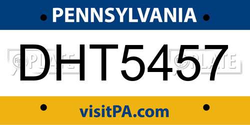 DHT5457 Pennsylvania License Plate