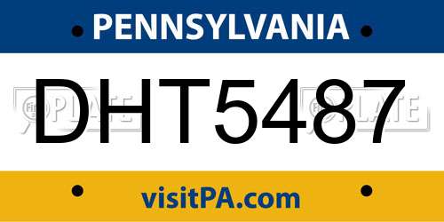 DHT5487 Pennsylvania License Plate