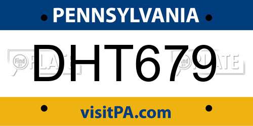 DHT679 Pennsylvania License Plate