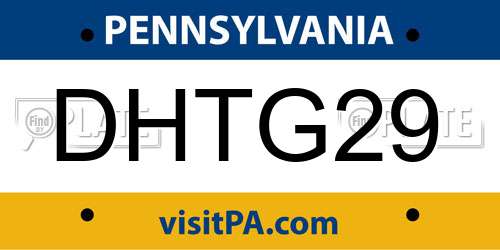 DHTG29 Pennsylvania License Plate