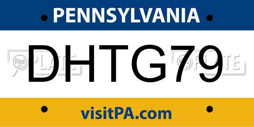 DHTG79 Pennsylvania License Plate
