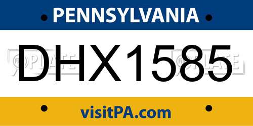 DHX1585 Pennsylvania License Plate