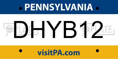 DHYB12 Pennsylvania License Plate