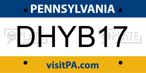 DHYB17 Pennsylvania License Plate