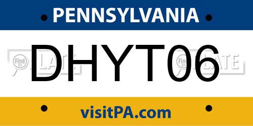 DHYT06 Pennsylvania License Plate