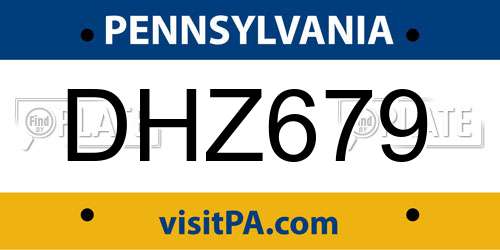 DHZ679 Pennsylvania License Plate