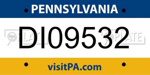 DI09532 Pennsylvania License Plate