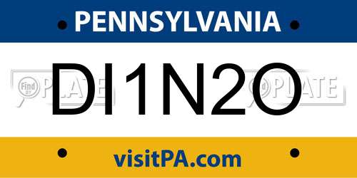 DI1N2O Pennsylvania License Plate