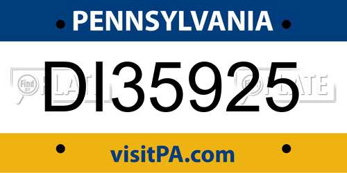 DI35925 Pennsylvania License Plate
