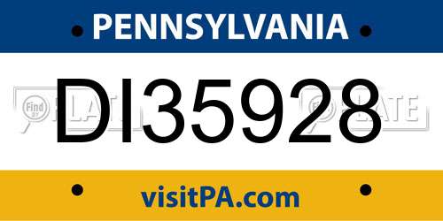 DI35928 Pennsylvania License Plate