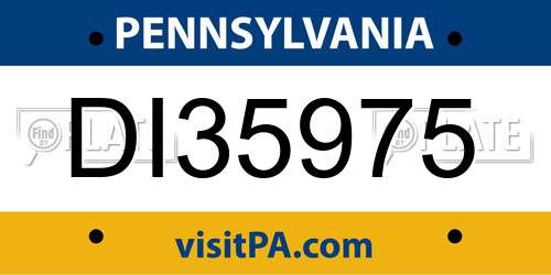 DI35975 Pennsylvania License Plate