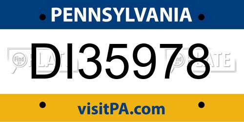 DI35978 Pennsylvania License Plate