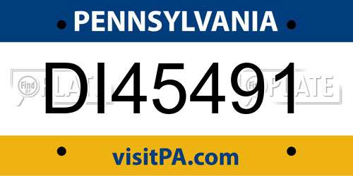 DI45491 Pennsylvania License Plate