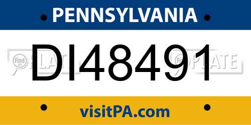 DI48491 Pennsylvania License Plate