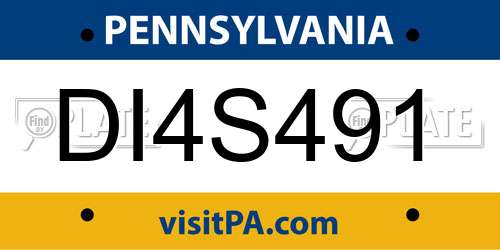 DI4S491 Pennsylvania License Plate