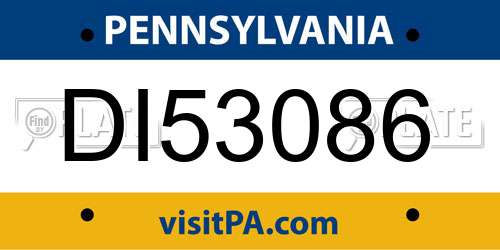 DI53086 Pennsylvania License Plate