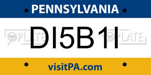 DI5B1I Pennsylvania License Plate