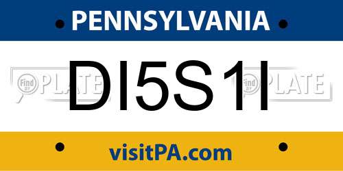 DI5S1I Pennsylvania License Plate