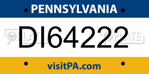 DI64222 Pennsylvania License Plate