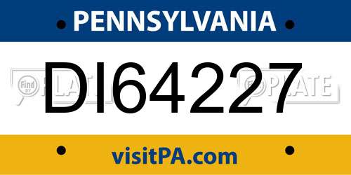 DI64227 Pennsylvania License Plate