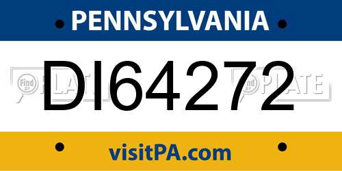 DI64272 Pennsylvania License Plate