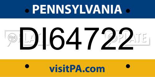 DI64722 Pennsylvania License Plate