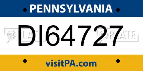 DI64727 Pennsylvania License Plate