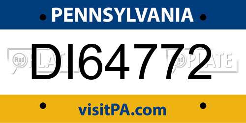 DI64772 Pennsylvania License Plate