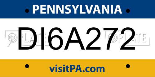 DI6A272 Pennsylvania License Plate
