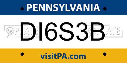 DI6S3B Pennsylvania License Plate