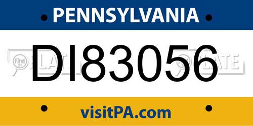 DI83056 Pennsylvania License Plate