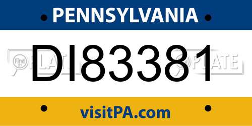DI83381 Pennsylvania License Plate
