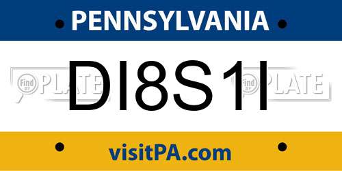 DI8S1I Pennsylvania License Plate