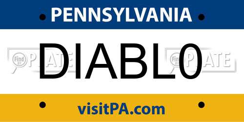 DIABL0 Pennsylvania License Plate