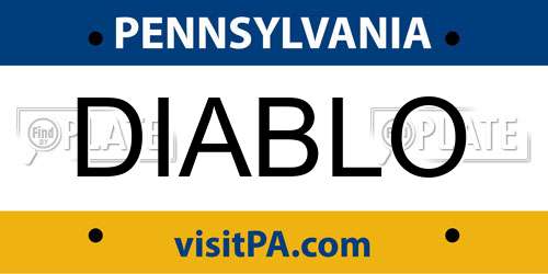 DIABLO Pennsylvania License Plate