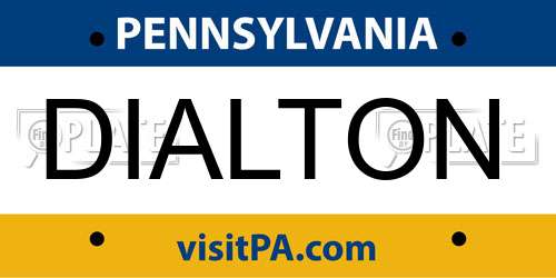 DIALTON Pennsylvania License Plate