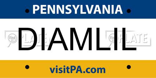 DIAMLIL Pennsylvania License Plate
