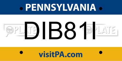 DIB81I Pennsylvania License Plate