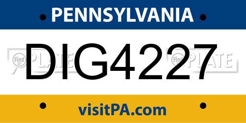 DIG4227 Pennsylvania License Plate