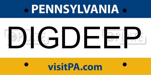 DIGDEEP Pennsylvania License Plate