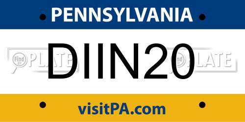 DIIN20 Pennsylvania License Plate