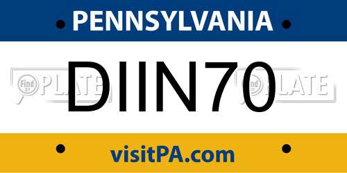 DIIN70 Pennsylvania License Plate
