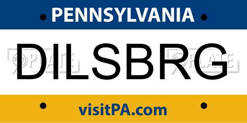 DILSBRG Pennsylvania License Plate