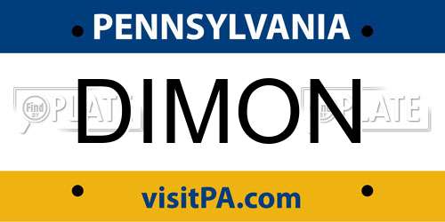 DIMON Pennsylvania License Plate