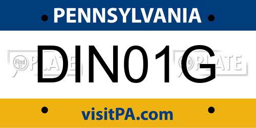 DIN01G Pennsylvania License Plate