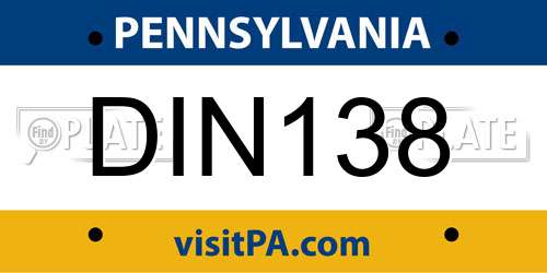 DIN138 Pennsylvania License Plate