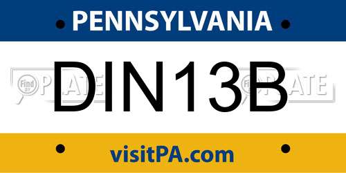 DIN13B Pennsylvania License Plate