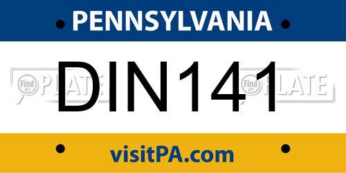 DIN141 Pennsylvania License Plate